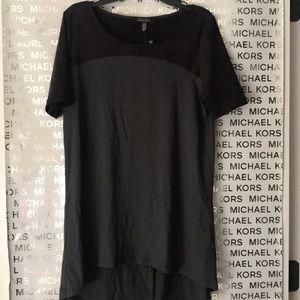 Short sleeve sueded detail tee